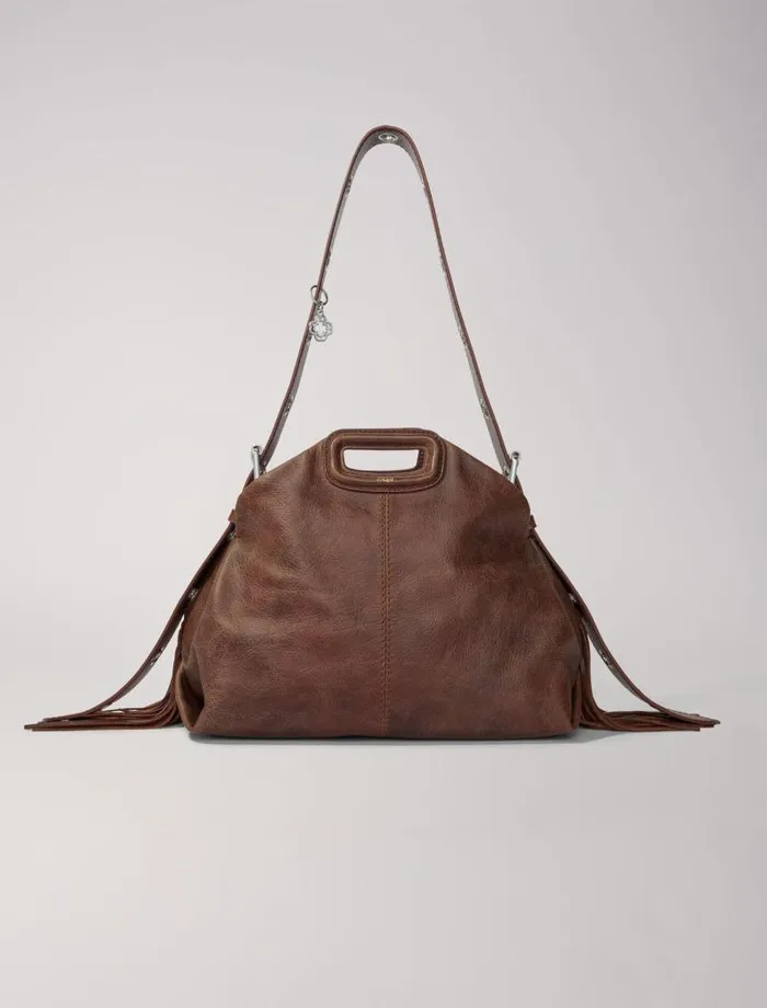 Maje Shoulder Bags Womens Miss M Bag In Vintage Leather Old Brown