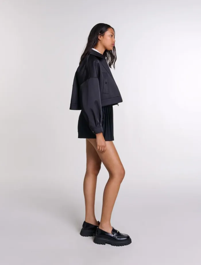 Maje Skirts and Shorts Womens Straightfit Pleated Shorts Black