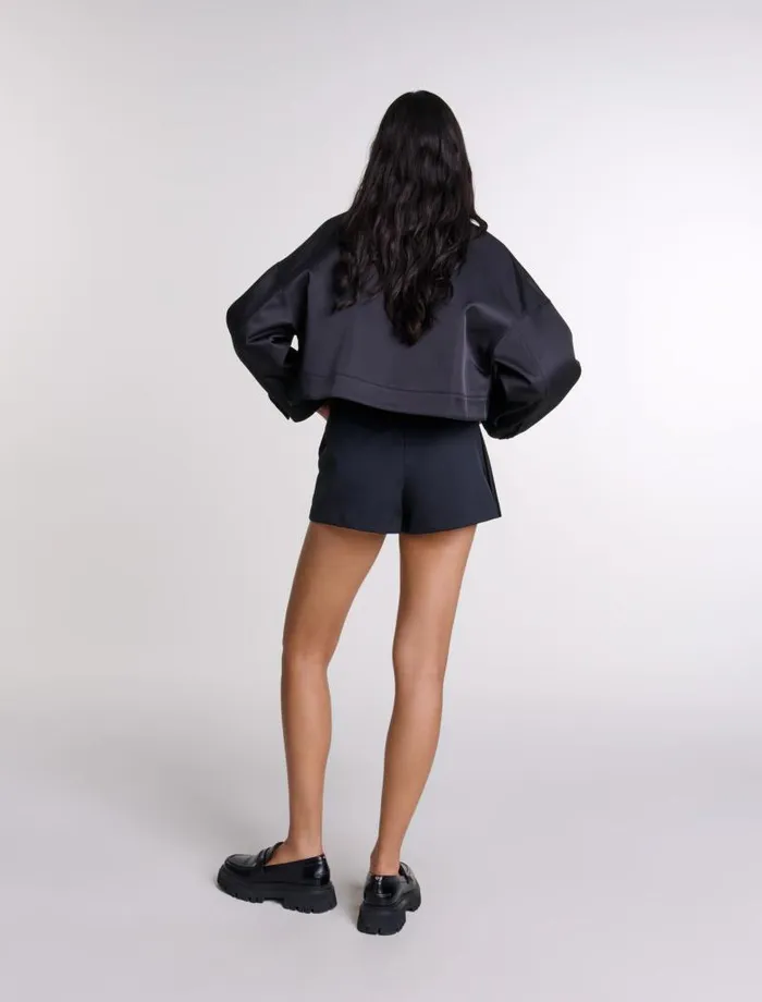 Maje Skirts and Shorts Womens Straightfit Pleated Shorts Black