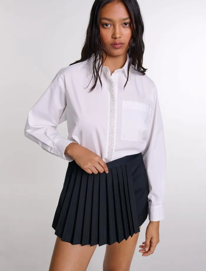Maje Skirts and Shorts Womens Straightfit Pleated Shorts Black