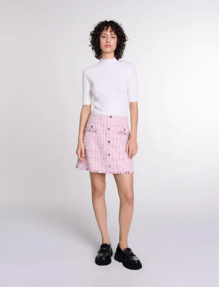 Maje Skirts and Shorts Womens Tweed Skirt Pink
