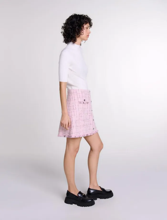 Maje Skirts and Shorts Womens Tweed Skirt Pink
