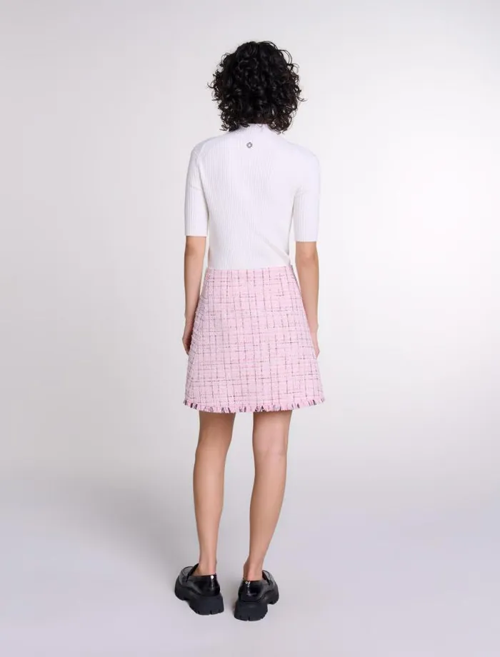 Maje Skirts and Shorts Womens Tweed Skirt Pink