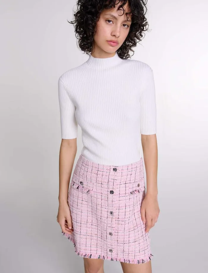 Maje Skirts and Shorts Womens Tweed Skirt Pink