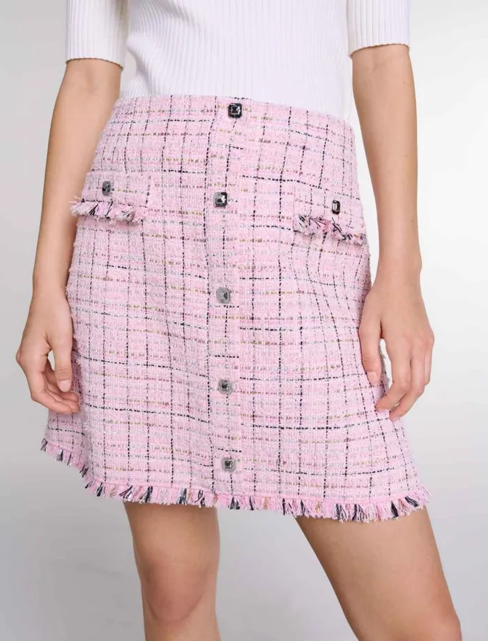 Maje Skirts and Shorts Womens Tweed Skirt Pink