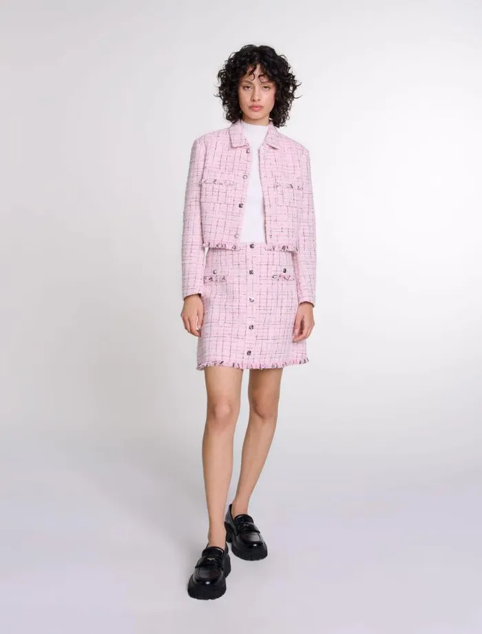 Maje Skirts and Shorts Womens Tweed Skirt Pink