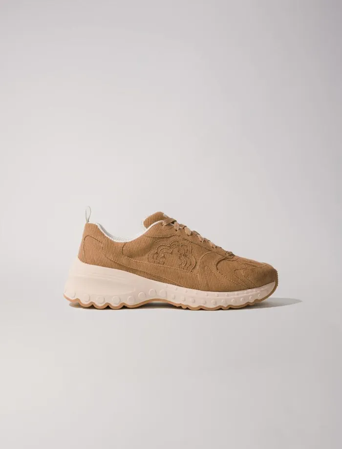 Maje Sneakers Womens Corduroy M Trainers Beige