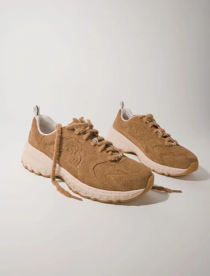 Maje Sneakers Womens Corduroy M Trainers Beige
