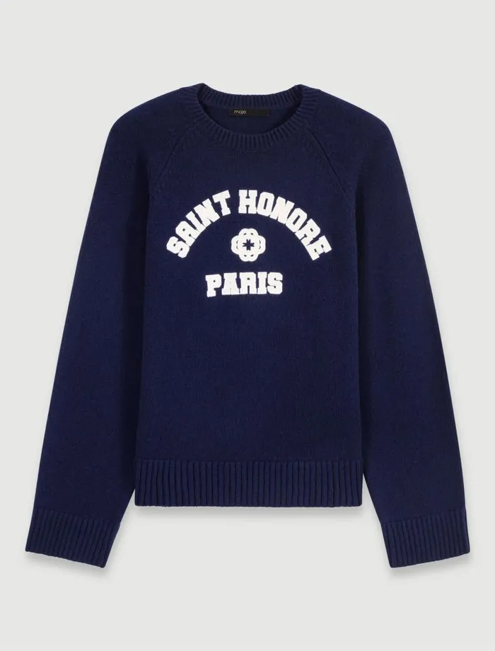 Maje Sweaters and Cardigans Womens Woolblend Jumper Navy
