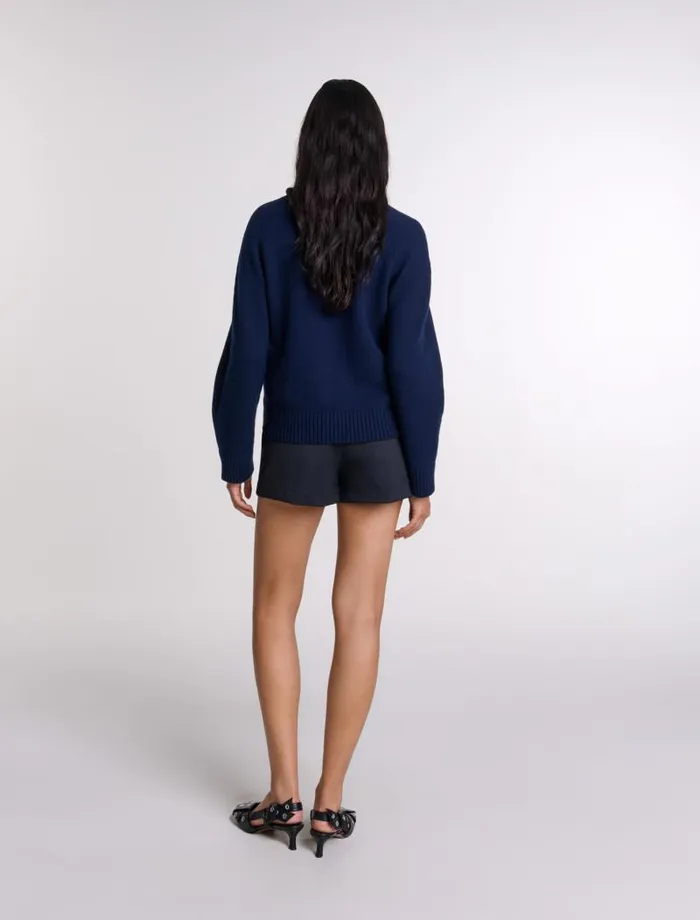 Maje Sweaters and Cardigans Womens Woolblend Jumper Navy