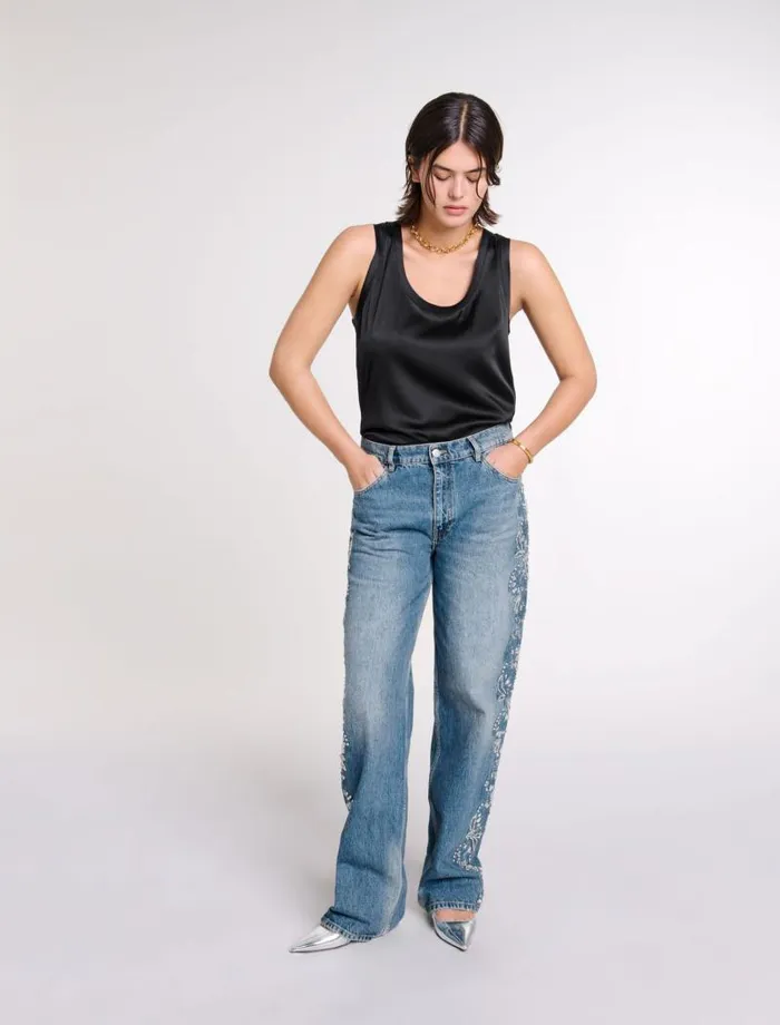 Maje Tops and Shirts Womens Silk Tank Top Black