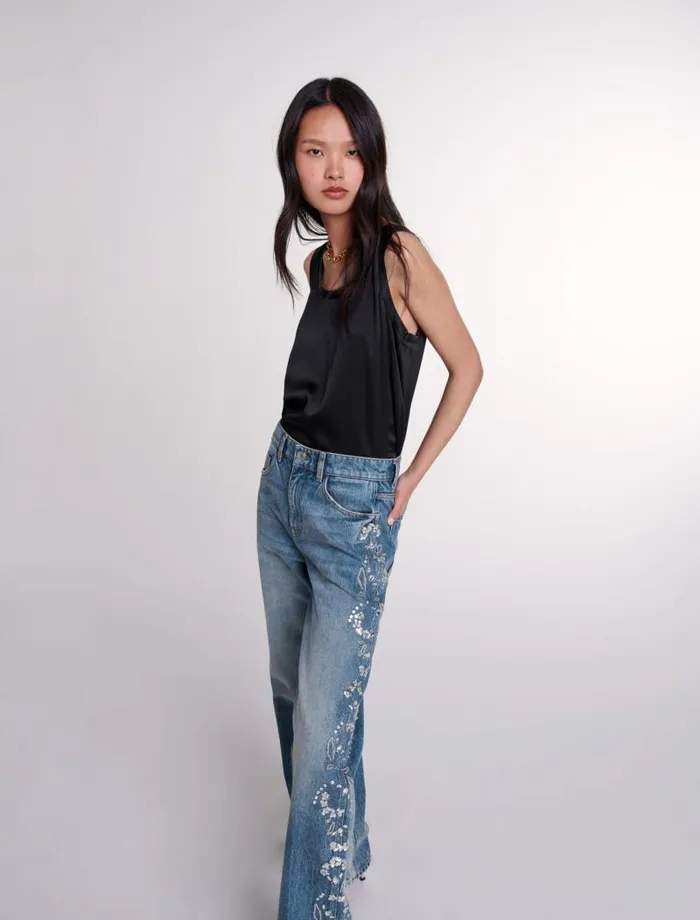 Maje Tops and Shirts Womens Silk Tank Top Black
