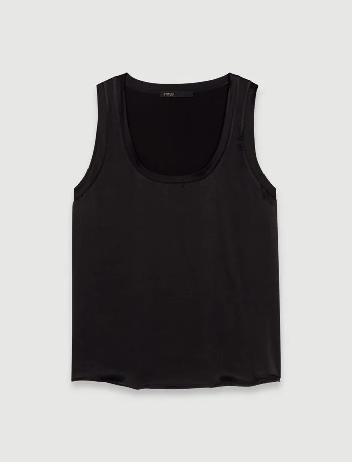 Maje Tops and Shirts Womens Silk Tank Top Black