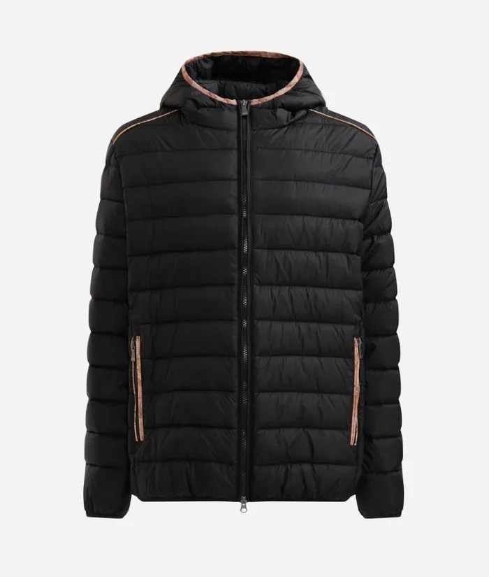 Man Coats and Jackets Alviero Martini Padded Nylon Jacket With Geo Classic Details Black