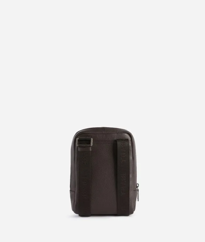 Man Crossbody and Messenger Bags Alviero Martini Beta Leather Small Crossbody Bag Dark Brown