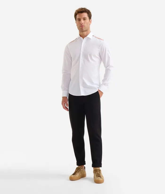 Man Knitwears Shirts and TShirts Alviero Martini Slim Fit Cotton Shirt With Shoulder Detail White Man Knitwears Shirts and TShirts Alviero Martini Slim Fit Cotton Shirt With Shoulder Detail White