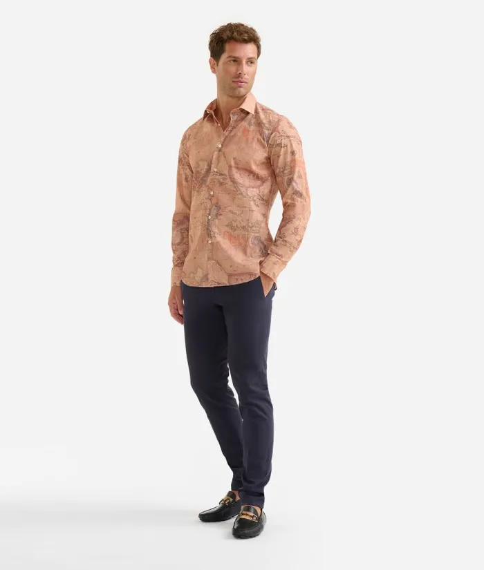 Man Knitwears Shirts and TShirts Alviero Martini Slim Fit Shirt Geo Classic