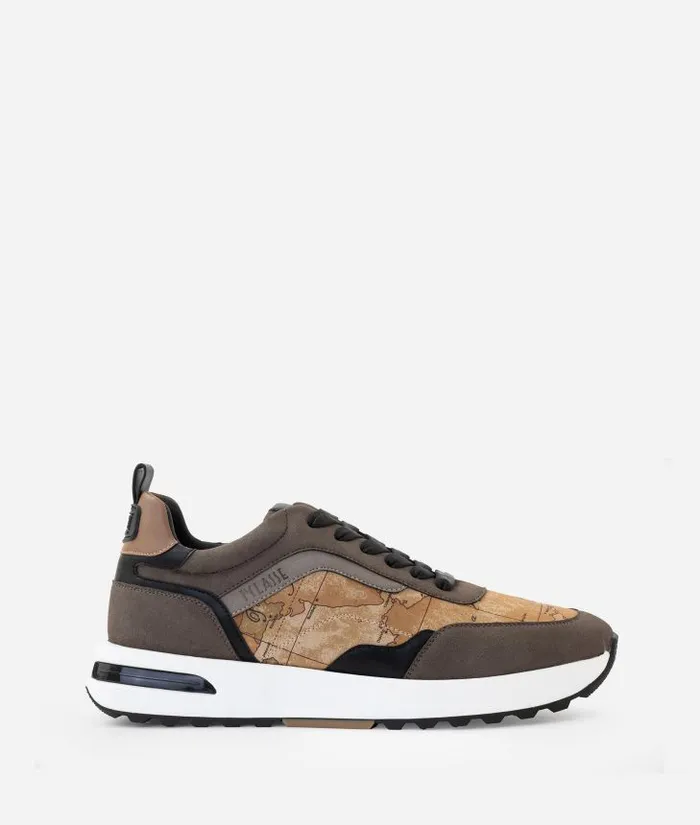Man Sneakers and Ankle Boots Alviero Martini Geo Road Cyprus Faux Suede Sneakers Natural