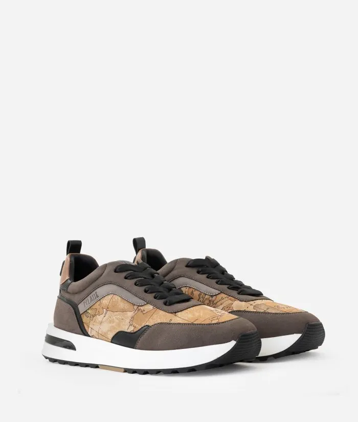 Man Sneakers and Ankle Boots Alviero Martini Geo Road Cyprus Faux Suede Sneakers Natural