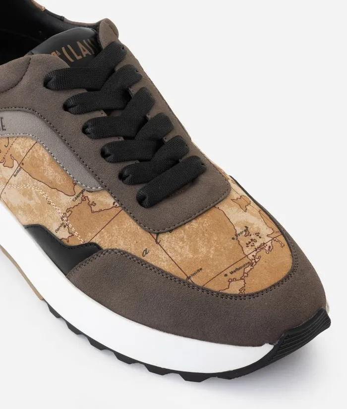 Man Sneakers and Ankle Boots Alviero Martini Geo Road Cyprus Faux Suede Sneakers Natural