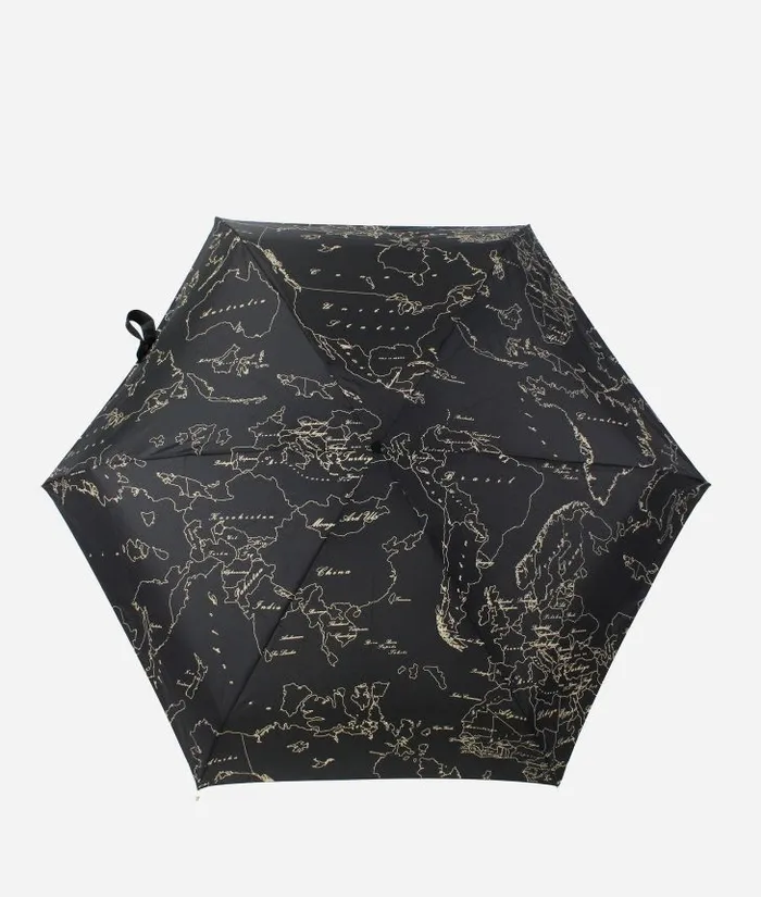 Man Umbrellas Alviero Martini Geo Supermini Umbrella With Case Black