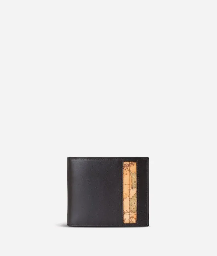 Man Wallets Alviero Martini Small Leather Wallet Geo Classic Fabric Trims