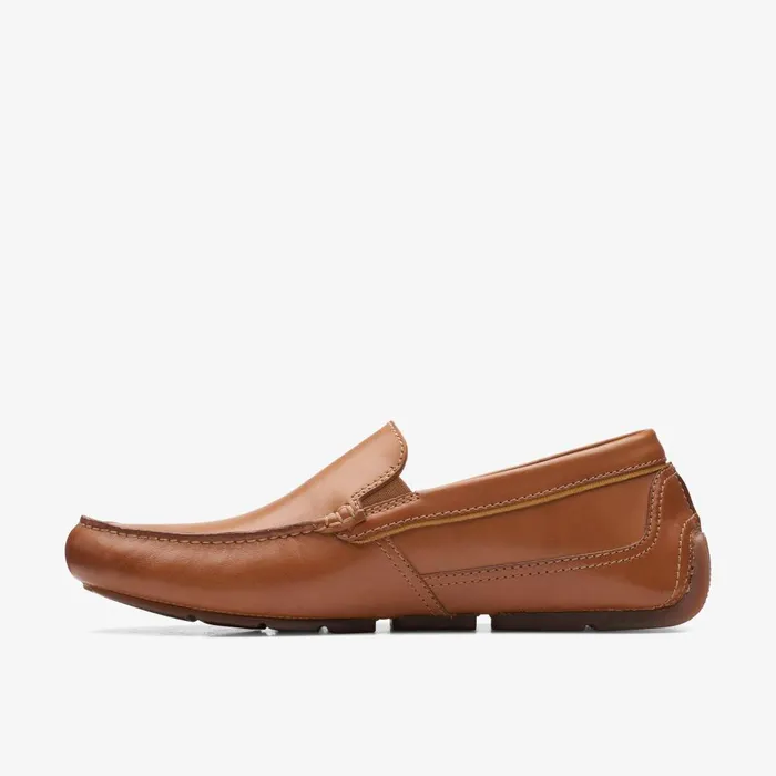 Markman Plain Tan Leather Men Clarks Casual Dress Shoes