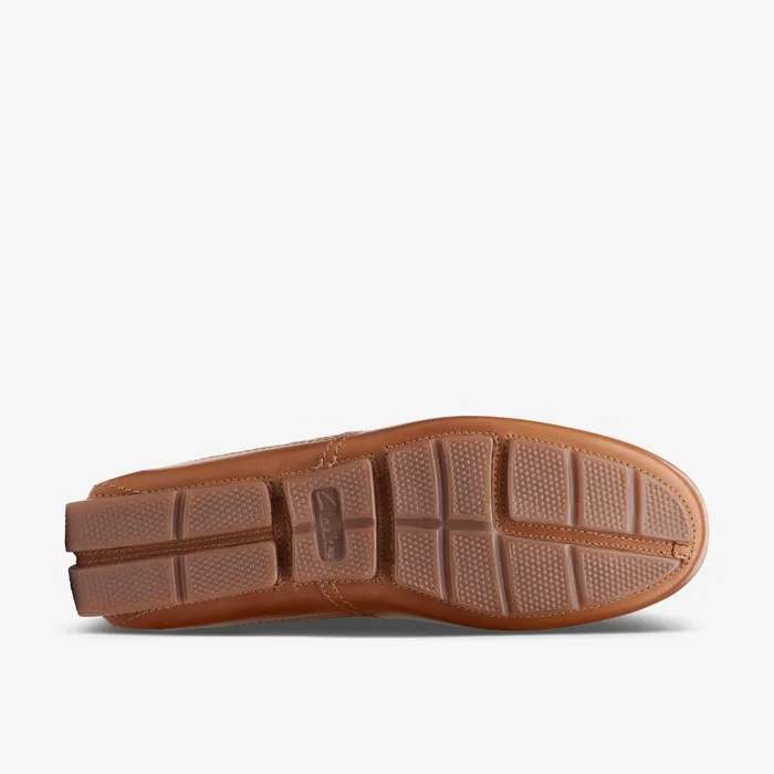 Markman Plain Tan Leather Men Clarks Casual Dress Shoes