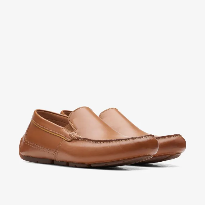 Markman Plain Tan Leather Men Clarks Casual Dress Shoes