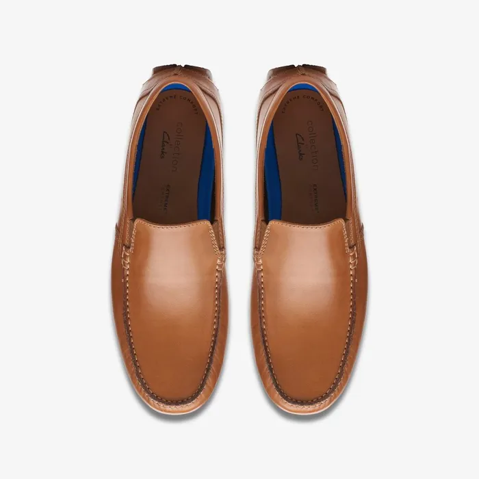 Markman Plain Tan Leather Men Clarks Casual Dress Shoes