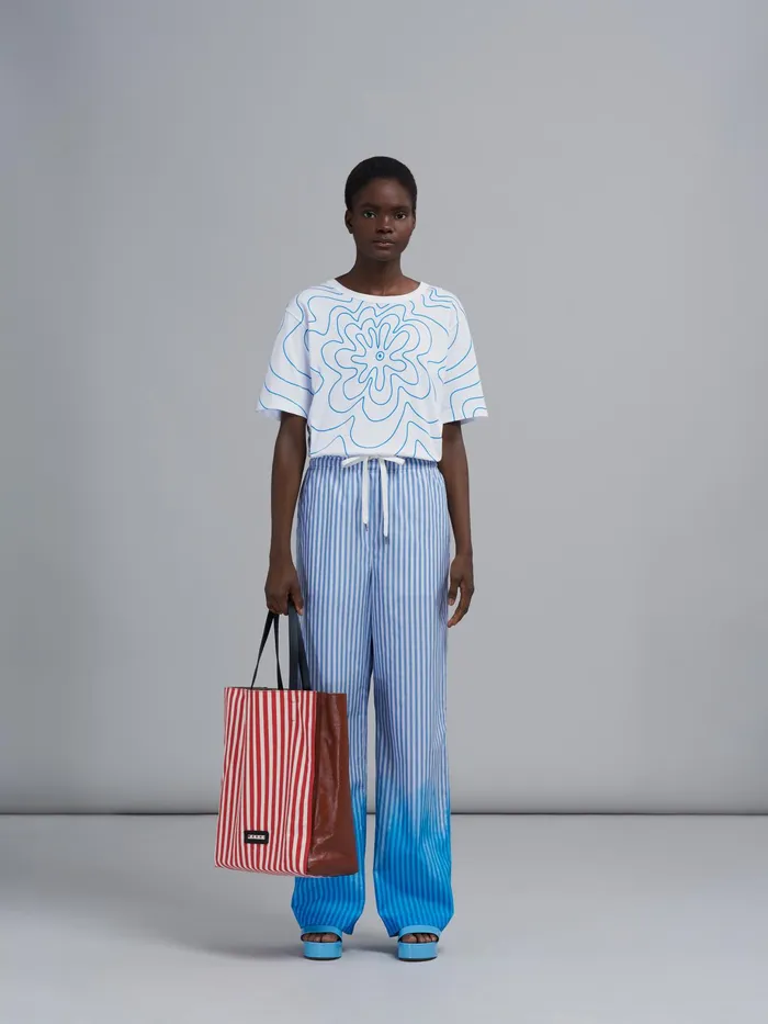 Marni Blue Dipdyed Poplin Trousers Iris Blue Womens Pants Marni Blue Dipdyed Poplin Trousers Iris Blue Womens Pants