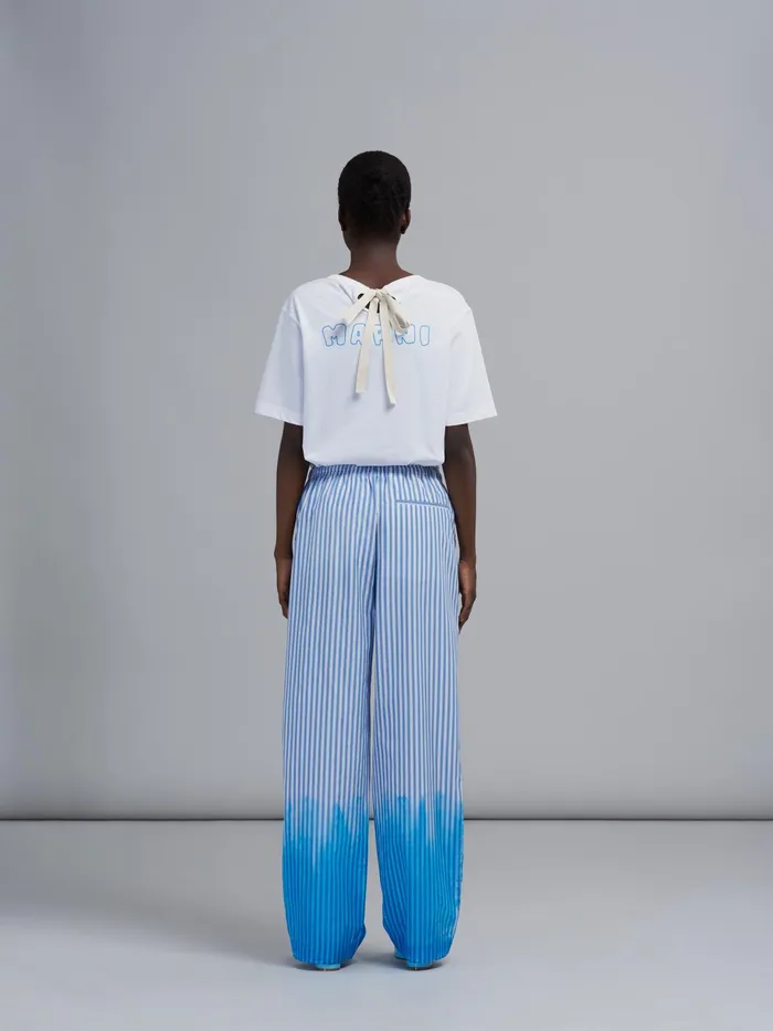 Marni Blue Dipdyed Poplin Trousers Iris Blue Womens Pants Marni Blue Dipdyed Poplin Trousers Iris Blue Womens Pants