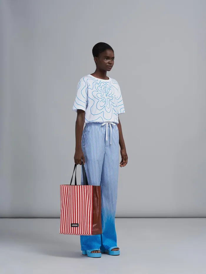 Marni Blue Dipdyed Poplin Trousers Iris Blue Womens Pants Marni Blue Dipdyed Poplin Trousers Iris Blue Womens Pants