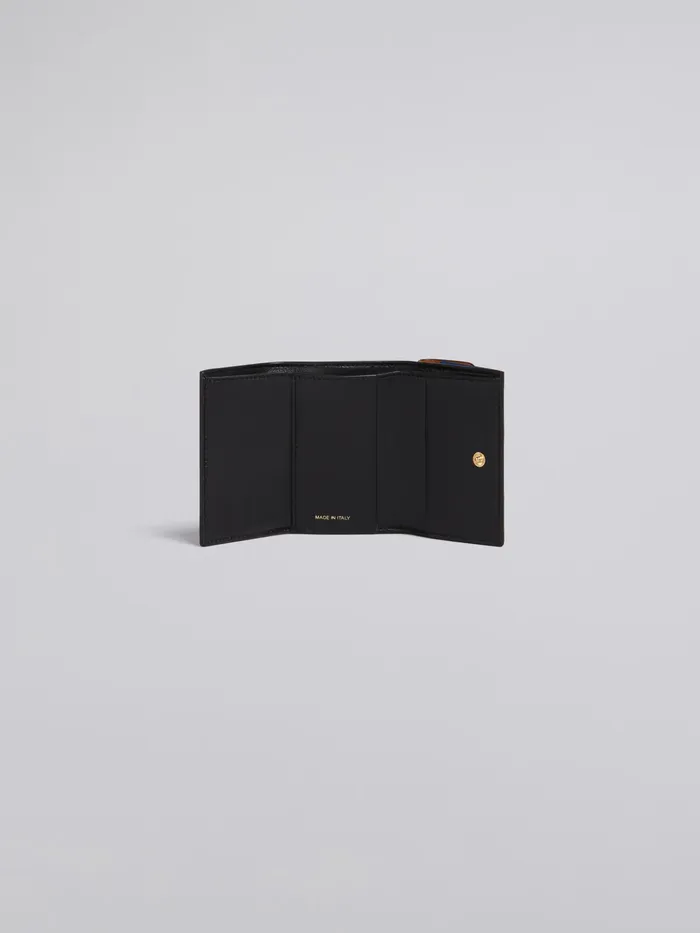 Marni Brown White And Blue Saffiano Leather Trifold Wallet Dijon Womens Wallets and Small Leather Goods Marni Brown White And Blue Saffiano Leather Trifold Wallet Dijon Womens Wallets and Small Leather Goods