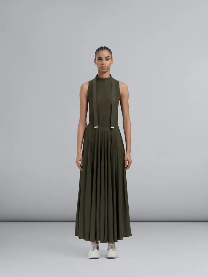 Marni Chic Light Wool Dress Deep Sage Womens Dresses Marni Chic Light Wool Dress Deep Sage Womens Dresses
