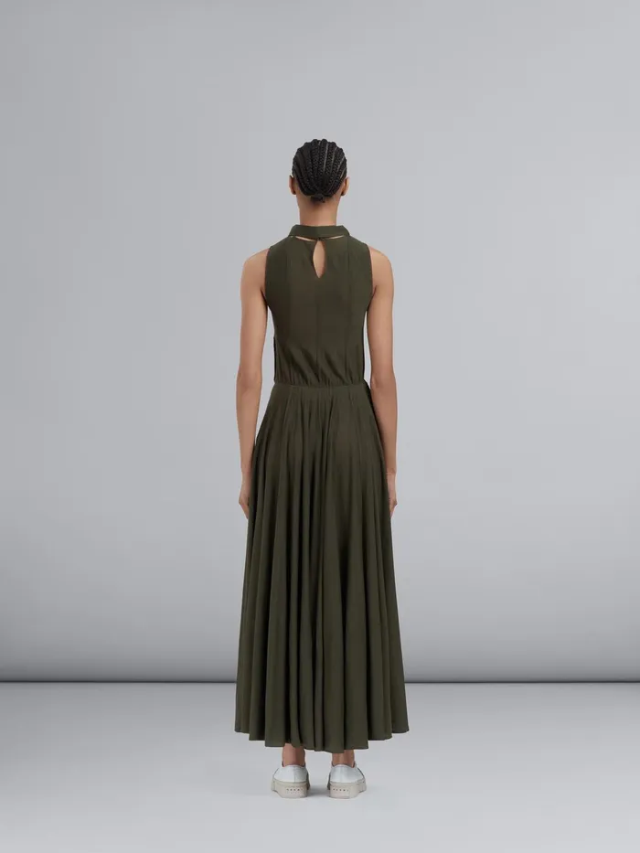 Marni Chic Light Wool Dress Deep Sage Womens Dresses Marni Chic Light Wool Dress Deep Sage Womens Dresses