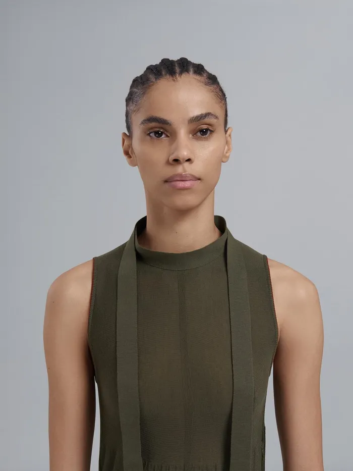Marni Chic Light Wool Dress Deep Sage Womens Dresses Marni Chic Light Wool Dress Deep Sage Womens Dresses