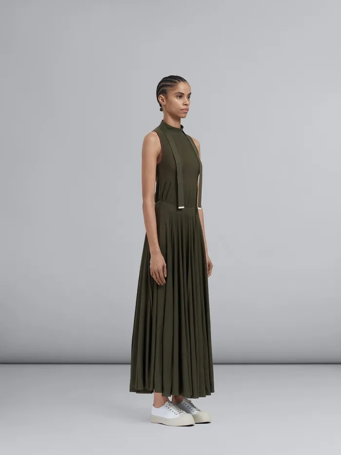 Marni Chic Light Wool Dress Deep Sage Womens Dresses Marni Chic Light Wool Dress Deep Sage Womens Dresses