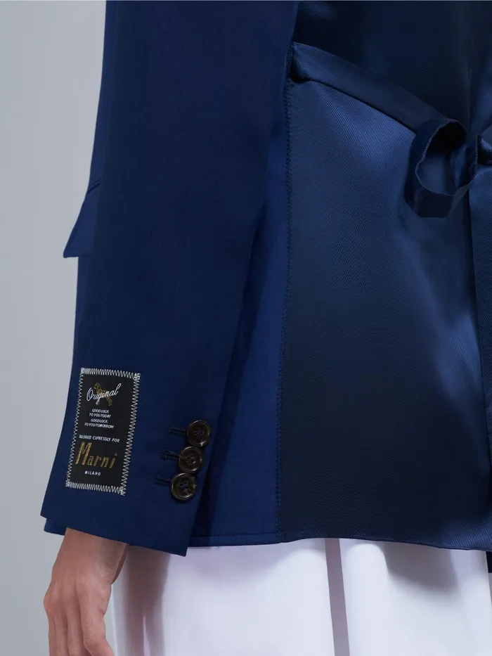 Marni Colourblock Tropical Wool Jacket Cornflower Womens Coats and Jackets Marni Colourblock Tropical Wool Jacket Cornflower Womens Coats and Jackets