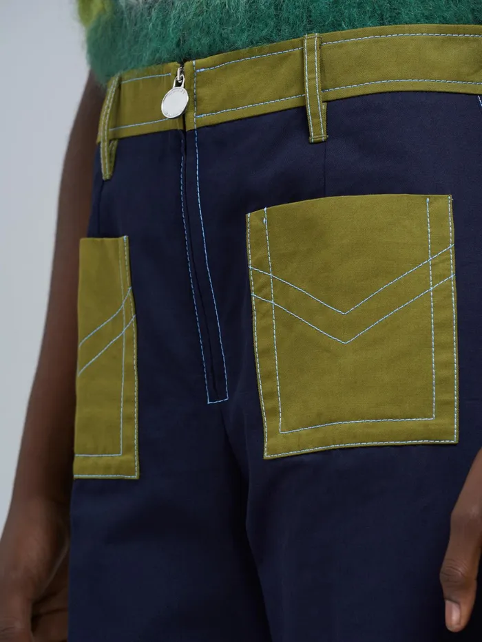 Marni Cotton Drill Trousers Deep Blue Womens Pants Marni Cotton Drill Trousers Deep Blue Womens Pants