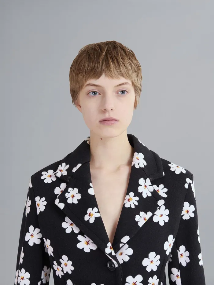 Marni Daisy Jacquard Blazer Black Womens Coats and Jackets Marni Daisy Jacquard Blazer Black Womens Coats and Jackets