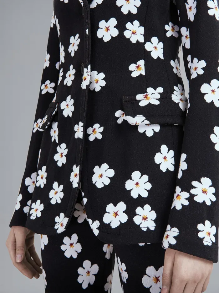 Marni Daisy Jacquard Blazer Black Womens Coats and Jackets Marni Daisy Jacquard Blazer Black Womens Coats and Jackets