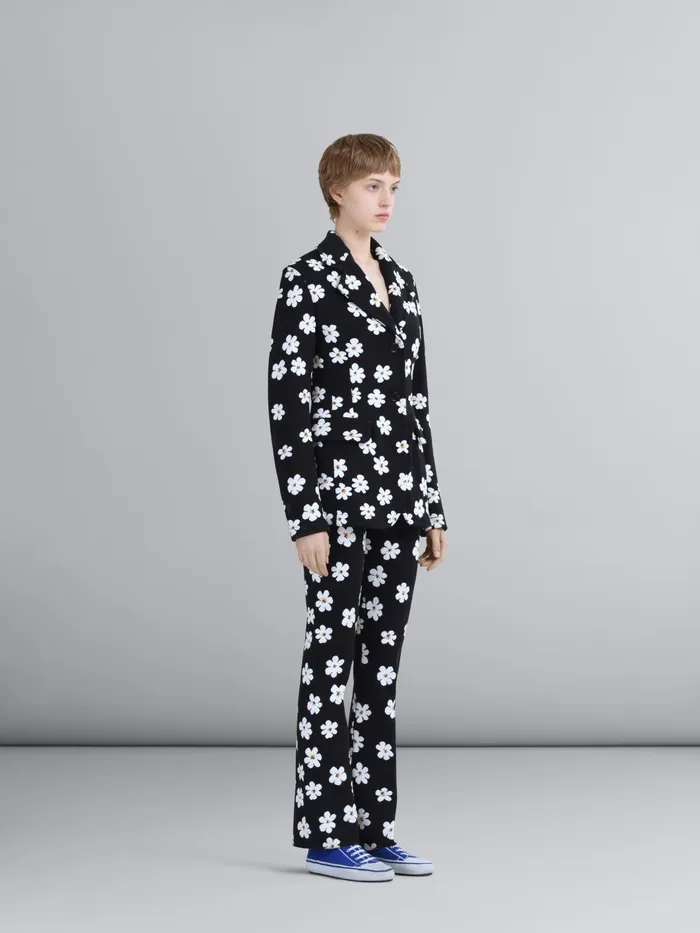 Marni Daisy Jacquard Blazer Black Womens Coats and Jackets Marni Daisy Jacquard Blazer Black Womens Coats and Jackets