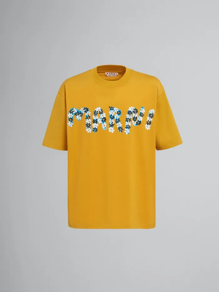 Marni Daisy Logo Print Yellow Jersey Tshirt Gold Womens Sweatshirts and TShirts