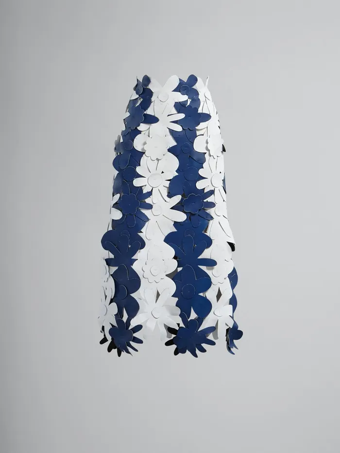 Marni Embroidered Leather Flowers Maxi Skirt Lily White Womens Skirts