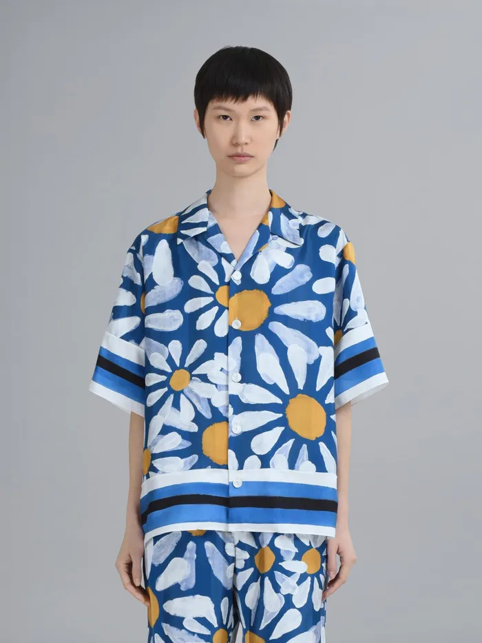 Marni Euphoria Print Viscose Jacquard Shirt Royal Womens Tops and Shirts Marni Euphoria Print Viscose Jacquard Shirt Royal Womens Tops and Shirts
