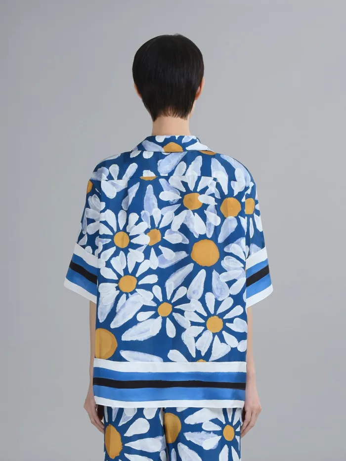 Marni Euphoria Print Viscose Jacquard Shirt Royal Womens Tops and Shirts Marni Euphoria Print Viscose Jacquard Shirt Royal Womens Tops and Shirts