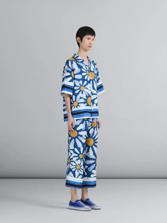 Marni Euphoria Print Viscose Jacquard Shirt Royal Womens Tops and Shirts Marni Euphoria Print Viscose Jacquard Shirt Royal Womens Tops and Shirts