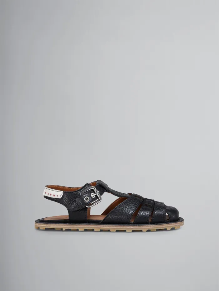 Marni Grained Calf Fisherman039s Sandal Black Womens Sandals and Wedges