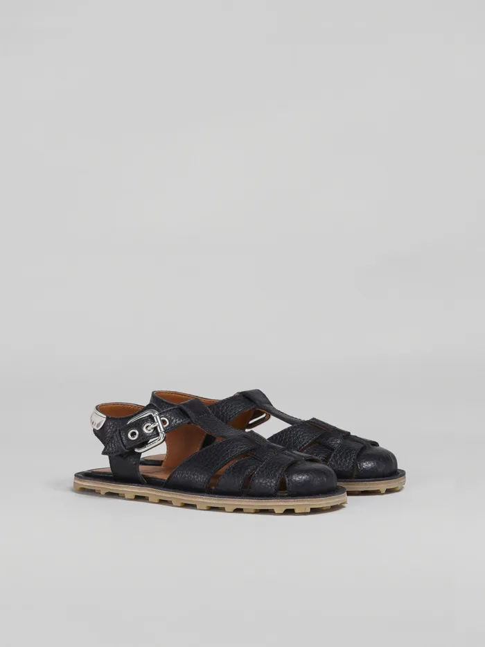 Marni Grained Calf Fisherman039s Sandal Black Womens Sandals and Wedges Marni Grained Calf Fisherman039s Sandal Black Womens Sandals and Wedges